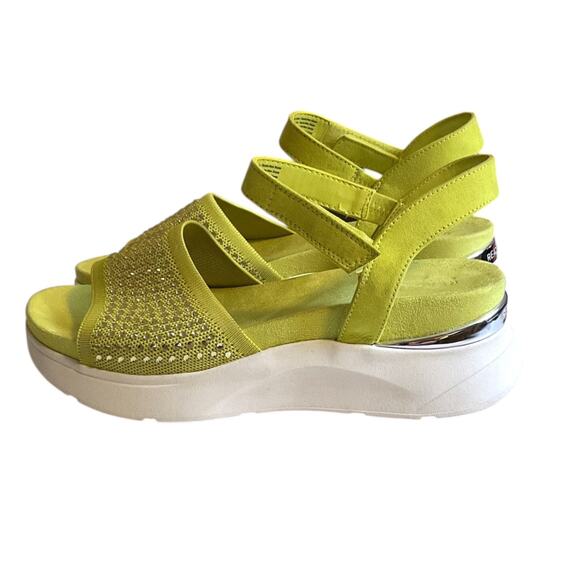 Kenneth Cole Reaction Hera Knit Jeweled Sport Sandal Lime 9M - Picture 6 of 11